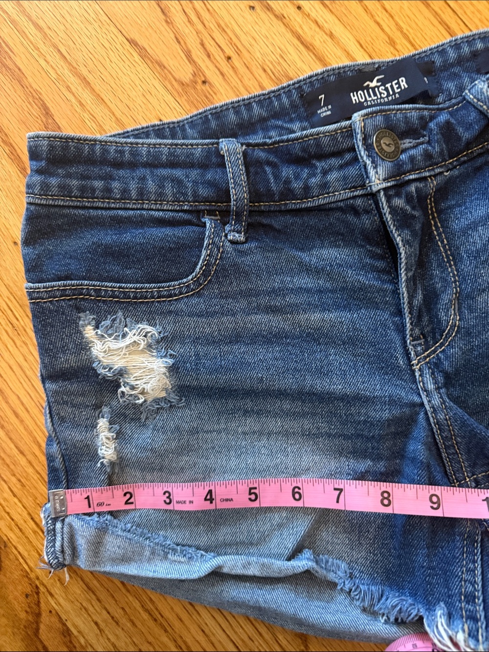 Hollister Y2K Low Rise Midi Short Distressed Vintage Stretch 28/7- Grunge - Picture 11 of 13